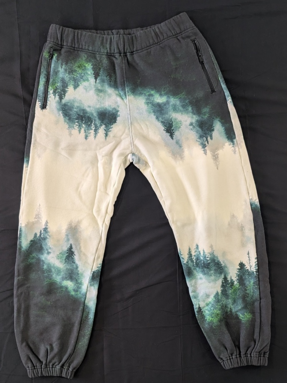 Undercover Twin Peaks Sweatpants Mens Size L 3 NWT Ivory Green Forest Joggers